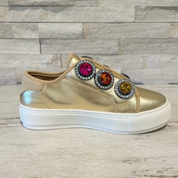 Kurt Geiger Laney Gold Octavia Jewel Studded Embellished Platform Sneakers 36.5 - Picture 8 of 13